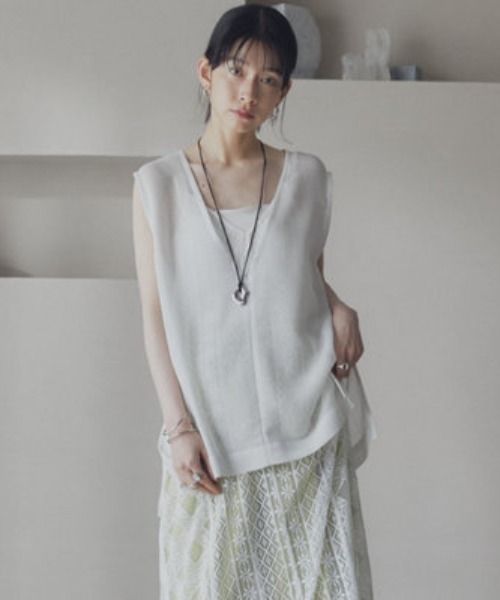 ラメメッシュベスト