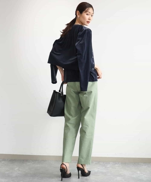 MK MICHEL KLEIN（エムケーミッシェルクラン）の「[洗える]シアーベロア カーディガン（カーディガン/ボレロ・レディース・ネイビー/ピンク/モカ/ボルドー・38）」の11枚目の写真