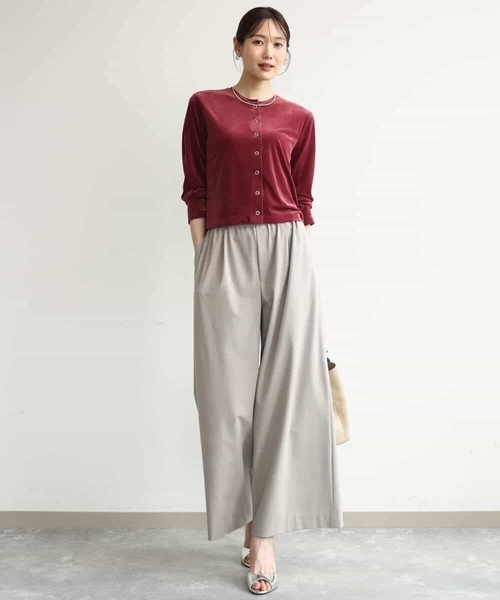 MK MICHEL KLEIN（エムケーミッシェルクラン）の「[洗える]シアーベロア カーディガン（カーディガン/ボレロ・レディース・ネイビー/ピンク/モカ/ボルドー・38）」の15枚目の写真
