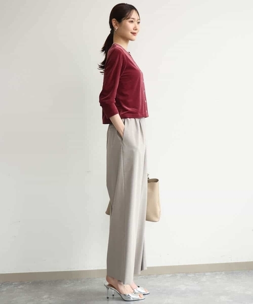 MK MICHEL KLEIN（エムケーミッシェルクラン）の「[洗える]シアーベロア カーディガン（カーディガン/ボレロ・レディース・ネイビー/ピンク/モカ/ボルドー・38）」の16枚目の写真