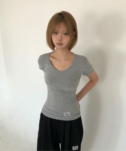 COIRIS（コイリス）の「コリミディ半袖Tシャツ（3カラー）（Tシャツ/カットソー・レディース・グレー/ホワイト/ブラック・FREE）」の19枚目の写真