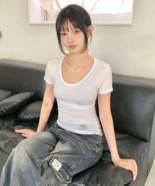 COIRIS（コイリス）の「コリミディ半袖Tシャツ（3カラー）（Tシャツ/カットソー・レディース・グレー/ホワイト/ブラック・FREE）」の20枚目の写真