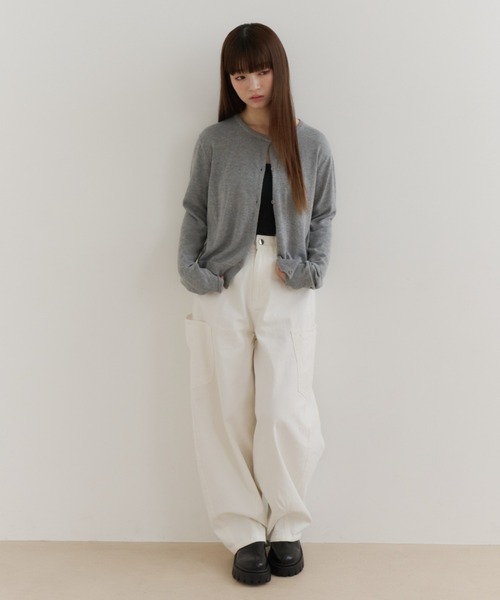 haek(ハク)の「barrel-leg pants/バレルレッグパンツ(その他パンツ・レディース・ブラック/ホワイト・SMALL/MEDIUM)」の13枚目の写真