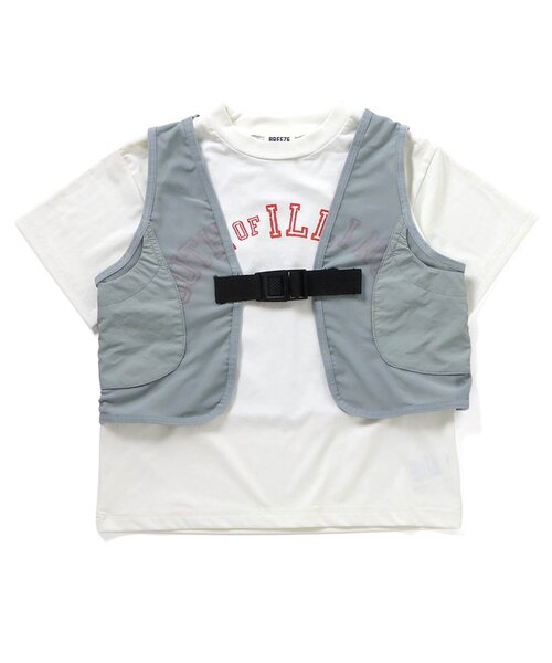 BREEZE（ブリーズ）の「【接触冷感/サマーエール】冷っほーい！保冷剤ベスト付き半袖Tシャツ_UVカット（Tシャツ/カットソー・キッズ・ブラック/オフホワイト・120/140/130/90/80/110/100）」の11枚目の写真
