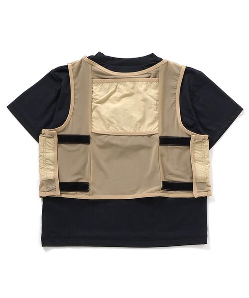 BREEZE（ブリーズ）の「【接触冷感/サマーエール】冷っほーい！保冷剤ベスト付き半袖Tシャツ_UVカット（Tシャツ/カットソー・キッズ・ブラック/オフホワイト・120/140/130/90/80/110/100）」の12枚目の写真