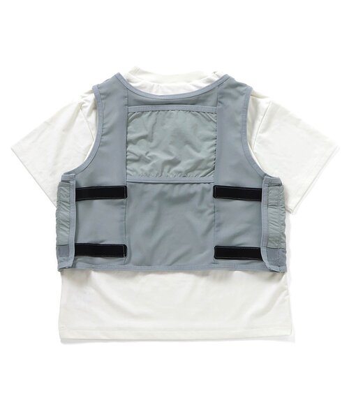 BREEZE（ブリーズ）の「【接触冷感/サマーエール】冷っほーい！保冷剤ベスト付き半袖Tシャツ_UVカット（Tシャツ/カットソー・キッズ・ブラック/オフホワイト・120/140/130/90/80/110/100）」の13枚目の写真