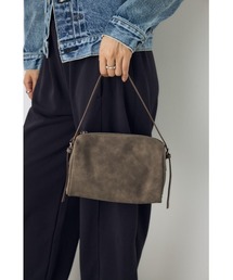 2WAYミニショルダーバッグ スエード フェイクレザー 2WAY 肩掛け・斜め掛け・ハンドバッグ【着用画像あり】