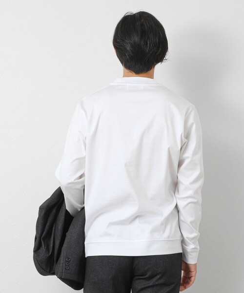 NOLLEY’S(ノーリーズ)の「《ビジカジ対応》シルケットスムース Vネック ドレスロンT 26AW(Tシャツ/カットソー・メンズ・ホワイト/ライトベージュ/グレー・XXL/XL/L/M/S)」の9枚目の写真