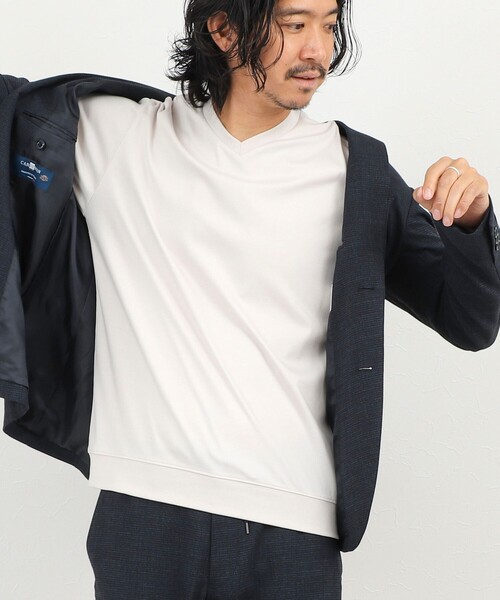 NOLLEY’S(ノーリーズ)の「《ビジカジ対応》シルケットスムース Vネック ドレスロンT 26AW(Tシャツ/カットソー・メンズ・ホワイト/ライトベージュ/グレー・XXL/XL/L/M/S)」の17枚目の写真