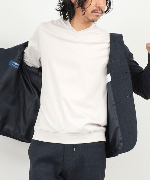 NOLLEY’S(ノーリーズ)の「《ビジカジ対応》シルケットスムース Vネック ドレスロンT 26AW(Tシャツ/カットソー・メンズ・ホワイト/ライトベージュ/グレー・XXL/XL/L/M/S)」の18枚目の写真