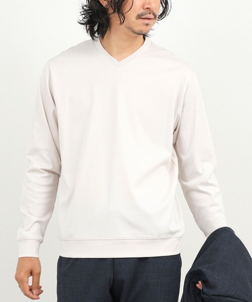 NOLLEY’S(ノーリーズ)の「《ビジカジ対応》シルケットスムース Vネック ドレスロンT 26AW(Tシャツ/カットソー・メンズ・ホワイト/ライトベージュ/グレー・XXL/XL/L/M/S)」の21枚目の写真