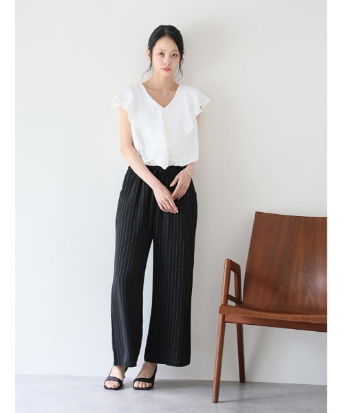 fifth(フィフス)の「ウエストドロスト付きストライプパンツ(その他パンツ・レディース・ブラック/ホワイト・M)」の20枚目の写真