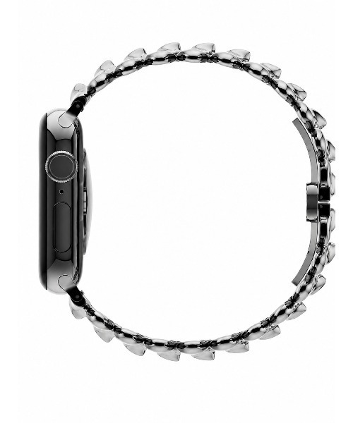 FreeZone(フリーゾーン)の「Apple WatchS10/S11対応 46mm メタルデザインバンド(デジタル腕時計・メンズ・シルバー・F)」の4枚目の写真