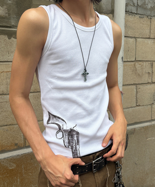 AAKAM(アーカム)の「Gunslinger Sleeveless (White)(Tシャツ/カットソー・レディース・その他・1/2)」の2枚目の写真