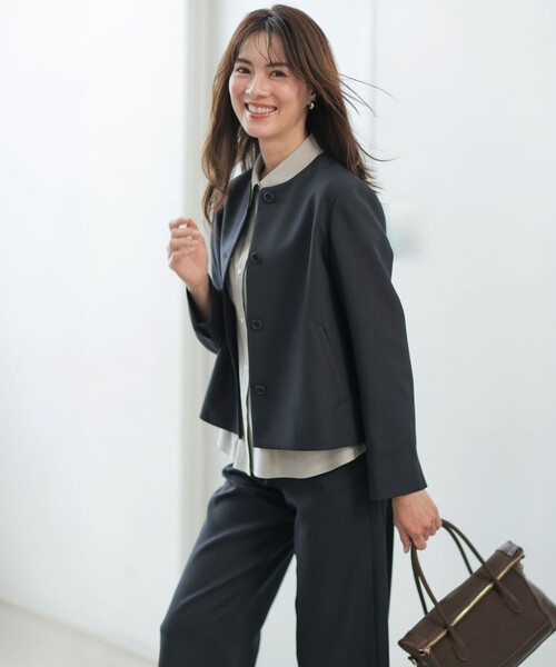J.PRESS Ladies(J.プレス レディス)の「MULTI DRY クロス ワイド パンツ(その他パンツ・レディース・ネイビー系/ライトグレー系・XS/S/XXS)」の5枚目の写真
