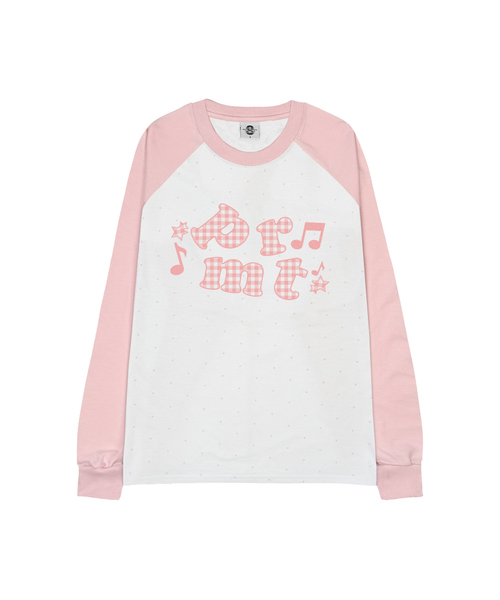 PRIMATE(プライメイト)の「NOTEドットラグランロングスリーブ3カラー(Tシャツ/カットソー・メンズ・ピンク/ブルー/ミックスグレー・SMALL/MEDIUM)」の1枚目の写真