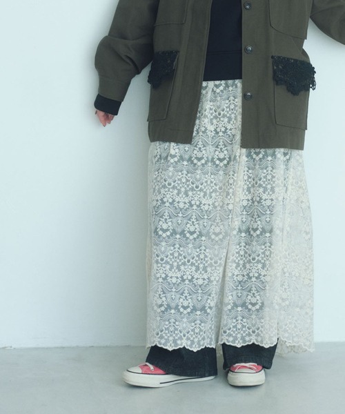 GLOBAL WORK(グローバルワーク)の「高山直子さんコラボ/レイヤードレーススカート/EiiS/577659(スカート・レディース・ホワイト系その他3・X-SMALL)」の1枚目の写真