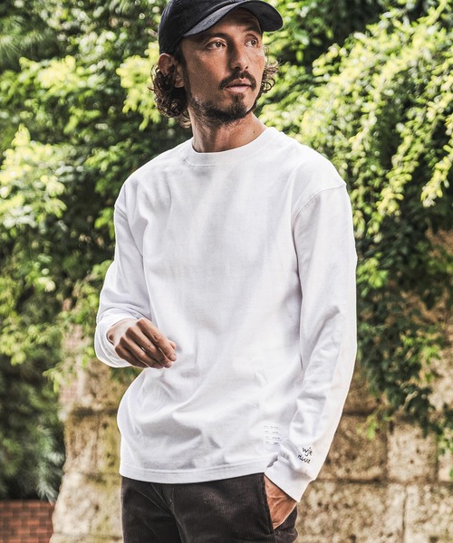 wjk reluxe(ダブルジェーケーリラックス)の「mlt5793- Embroidered 10oz Long Sleeve T Shirt ロングスリーブTシャツ(WR26W-28)(Tシャツ/カットソー・メンズ・ホワイト/ブラック/ネイビー・XL/L/M)」の4枚目の写真