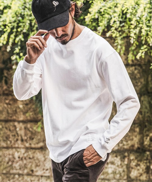 wjk reluxe(ダブルジェーケーリラックス)の「mlt5793- Embroidered 10oz Long Sleeve T Shirt ロングスリーブTシャツ(WR26W-28)(Tシャツ/カットソー・メンズ・ホワイト/ブラック/ネイビー・XL/L/M)」の5枚目の写真