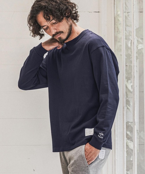 wjk reluxe(ダブルジェーケーリラックス)の「mlt5793- Embroidered 10oz Long Sleeve T Shirt ロングスリーブTシャツ(WR26W-28)(Tシャツ/カットソー・メンズ・ホワイト/ブラック/ネイビー・XL/L/M)」の10枚目の写真