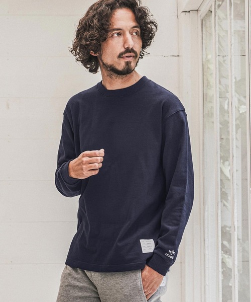 wjk reluxe(ダブルジェーケーリラックス)の「mlt5793- Embroidered 10oz Long Sleeve T Shirt ロングスリーブTシャツ(WR26W-28)(Tシャツ/カットソー・メンズ・ホワイト/ブラック/ネイビー・XL/L/M)」の11枚目の写真