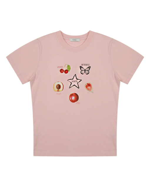 VLETI（ブレッティ）の「Fruity Artwork T-shirt (pink)（Tシャツ/カットソー・レディース・ピンク・FREE）」の2枚目の写真