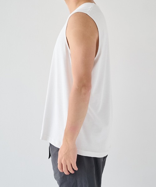 PUBLIC TOKYO(パブリックトウキョウ)の「極-3℃サンガードタンクトップ(Tシャツ/カットソー・メンズ・ブラック/ホワイト・1/2)」の18枚目の写真