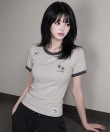COIRIS（コイリス）の「A'GEM/9 × .kom 『COIRIS/コイリス』 MORENT BUTTON RINGER HALF TEE/MORENTボタンリンガー半袖Tシャツ（Tシャツ/カットソー）」