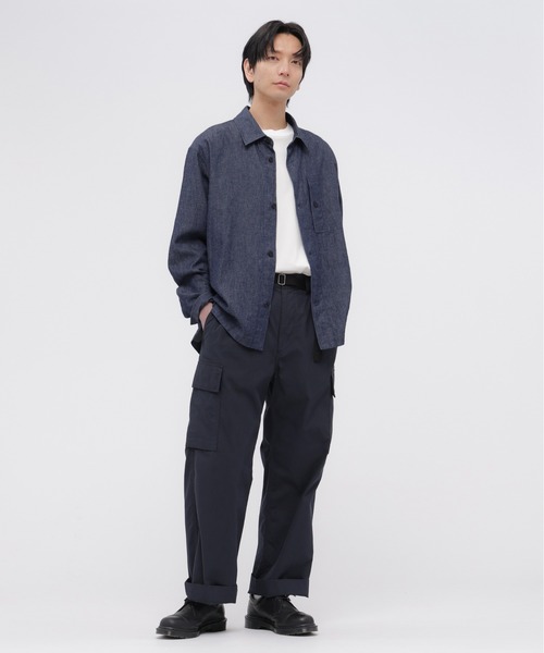 MHL.(エムエイチエル)の「COTTON LINEN DENIM(シャツ/ブラウス・メンズ・インディゴブルー・LARGE/MEDIUM/SMALL)」の3枚目の写真