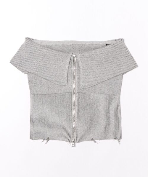 EMODA（エモダ）の「PLATING OFF SHOULDER KNIT（ニット/セーター・レディース・アイボリー/ブルー/グレー・FREE）」の2枚目の写真