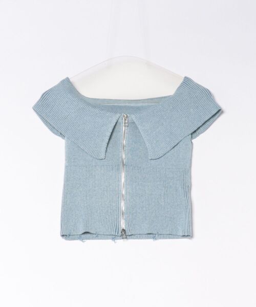 EMODA（エモダ）の「PLATING OFF SHOULDER KNIT（ニット/セーター・レディース・アイボリー/ブルー/グレー・FREE）」の3枚目の写真