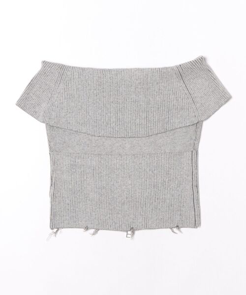 EMODA（エモダ）の「PLATING OFF SHOULDER KNIT（ニット/セーター・レディース・アイボリー/ブルー/グレー・FREE）」の4枚目の写真