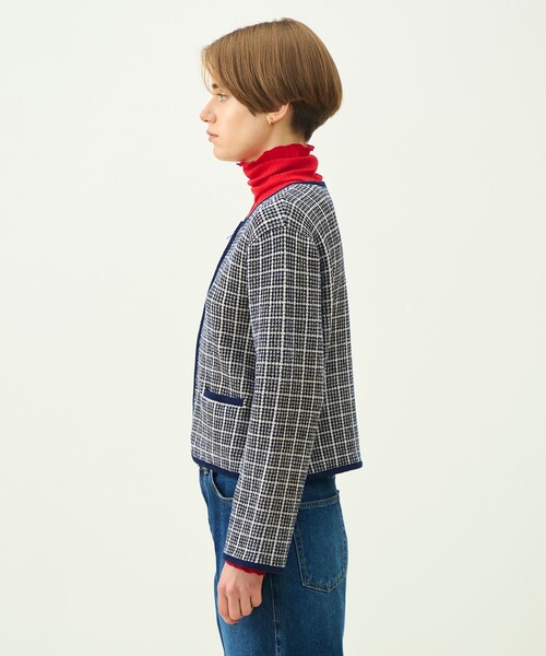 MACPHEE(マカフィー)の「【WEB先行予約】シェニールジャカード ジップアップカーディガン(カーディガン/ボレロ・レディース・ネイビー/ブラウン系その他・S)」の11枚目の写真