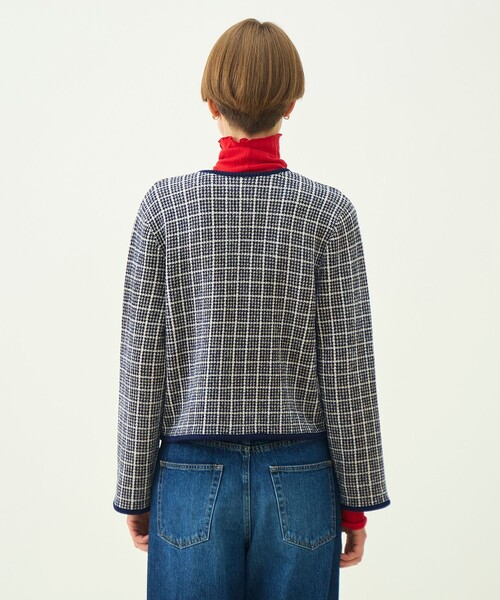 MACPHEE(マカフィー)の「【WEB先行予約】シェニールジャカード ジップアップカーディガン(カーディガン/ボレロ・レディース・ネイビー/ブラウン系その他・S)」の12枚目の写真