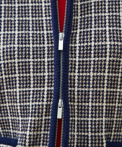 MACPHEE(マカフィー)の「【WEB先行予約】シェニールジャカード ジップアップカーディガン(カーディガン/ボレロ・レディース・ネイビー/ブラウン系その他・S)」の6枚目の写真