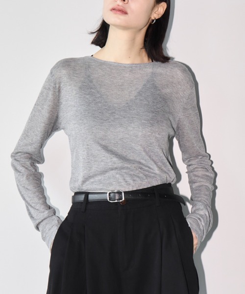 Aimelibra(エメリブラ)の「バックレースシアートップス/プルオーバー(Tシャツ/カットソー・レディース・ホワイト/グレー/ブラック・FREE)」の3枚目の写真