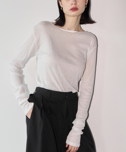 Aimelibra(エメリブラ)の「バックレースシアートップス/プルオーバー(Tシャツ/カットソー・レディース・ホワイト/グレー/ブラック・FREE)」の8枚目の写真