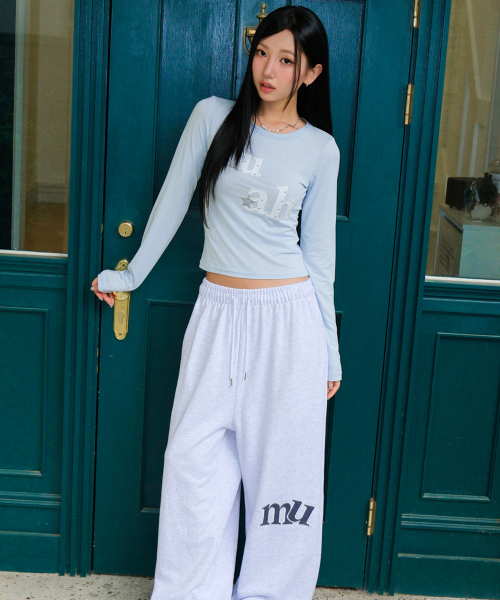 muahmuah（ムーアムーア）の「ドットスターアップリケ ロングスリーブ [スカイブルー]（Tシャツ/カットソー・レディース・その他・FREE）」の4枚目の写真