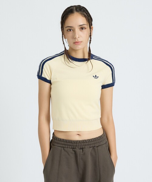 adidas（アディダス）の「【adidas / アディダス】ニットT/カットソー/ニット/ラウンドネックTシャツ（Tシャツ/カットソー・レディース・オフホワイト/ネイビー/ブラック・フリー）」の21枚目の写真