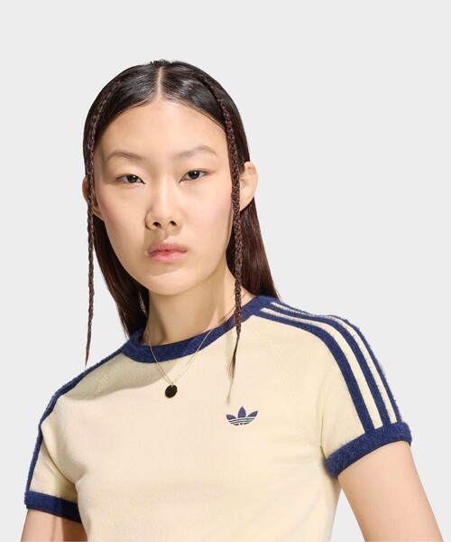 adidas（アディダス）の「【adidas / アディダス】ニットT/カットソー/ニット/ラウンドネックTシャツ（Tシャツ/カットソー・レディース・オフホワイト/ネイビー/ブラック・フリー）」の12枚目の写真