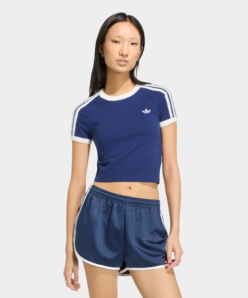 adidas（アディダス）の「【adidas / アディダス】ニットT/カットソー/ニット/ラウンドネックTシャツ（Tシャツ/カットソー・レディース・オフホワイト/ネイビー/ブラック・フリー）」の5枚目の写真