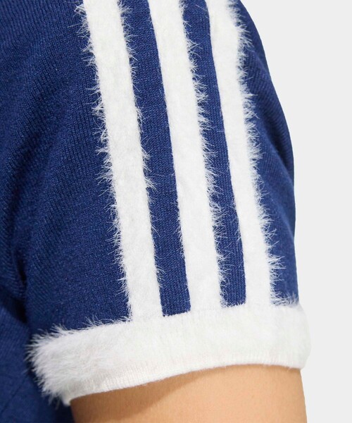 adidas（アディダス）の「【adidas / アディダス】ニットT/カットソー/ニット/ラウンドネックTシャツ（Tシャツ/カットソー・レディース・オフホワイト/ネイビー/ブラック・フリー）」の8枚目の写真