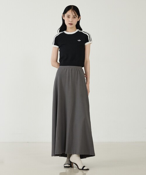 adidas（アディダス）の「【adidas / アディダス】ニットT/カットソー/ニット/ラウンドネックTシャツ（Tシャツ/カットソー・レディース・オフホワイト/ネイビー/ブラック・フリー）」の9枚目の写真