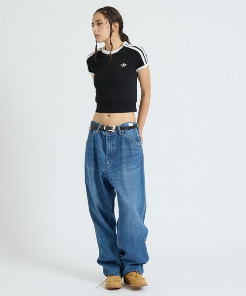 adidas（アディダス）の「【adidas / アディダス】ニットT/カットソー/ニット/ラウンドネックTシャツ（Tシャツ/カットソー・レディース・オフホワイト/ネイビー/ブラック・フリー）」の17枚目の写真