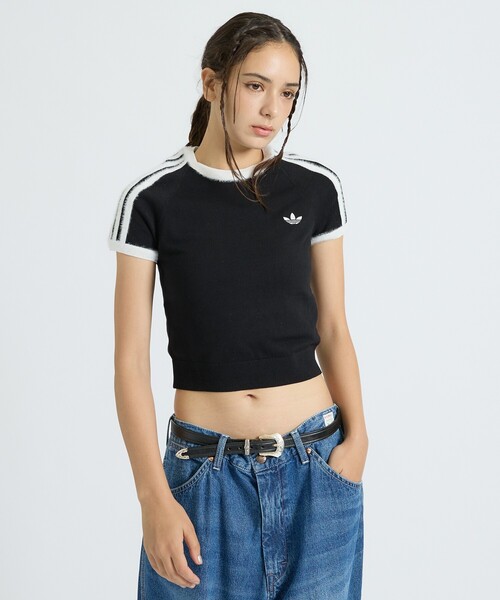 adidas（アディダス）の「【adidas / アディダス】ニットT/カットソー/ニット/ラウンドネックTシャツ（Tシャツ/カットソー・レディース・オフホワイト/ネイビー/ブラック・フリー）」の19枚目の写真