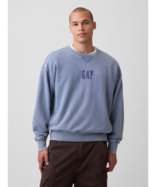 GAP(ギャップ)の「ヘビーウェイト オーバーサイズ GAPロゴ スウェットシャツ(スウェット・メンズ・ブルー/グリーン/ブラウン・XS/S/M/L/XL)」の1枚目の写真