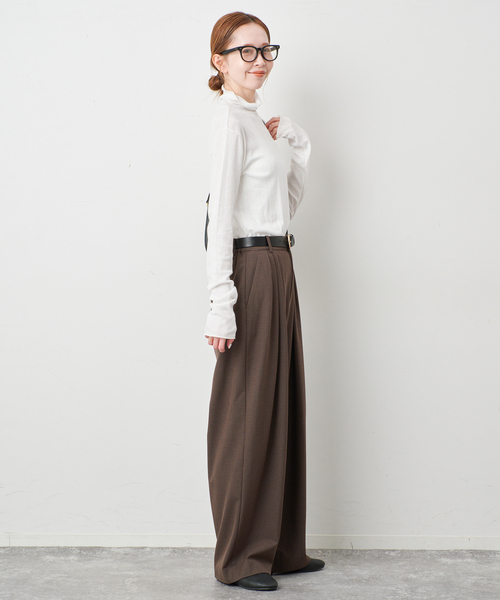 MILLER（ミラー）の「miller/ミラー SLOBE別注 SHEER RIB タートルネック（Tシャツ/カットソー・レディース・レッド/ホワイト・FREE）」の4枚目の写真