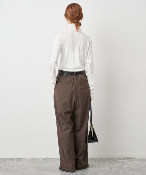 MILLER（ミラー）の「miller/ミラー SLOBE別注 SHEER RIB タートルネック（Tシャツ/カットソー・レディース・レッド/ホワイト・FREE）」の5枚目の写真