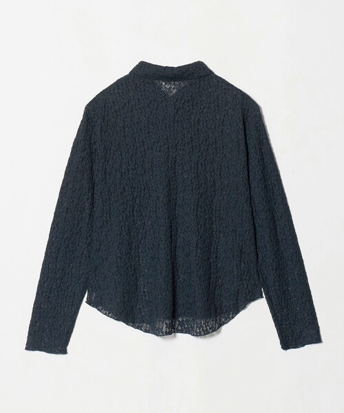 A DAY IN THE LIFE UNITED ARROWS(アデイインザライフユナイテッドアローズ)の「フラワーレース レギュラーカラーシャツ <A DAY IN THE LIFE>(シャツ/ブラウス・レディース・ネイビー/オフホワイト/ブラウン系・FREE)」の4枚目の写真