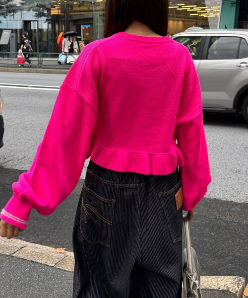 CIAOPANIC（チャオパニック）の「【エルフ×CIAOPANIC】#つけま2枚盛りニット（カーディガン/ボレロ・レディース・ピンク・FREE）」の9枚目の写真